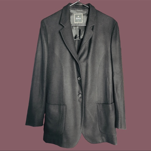 Isaia Napoli sport jacket. Textured wool blazer. Lined sleeves and nape. - Picture 3 of 5